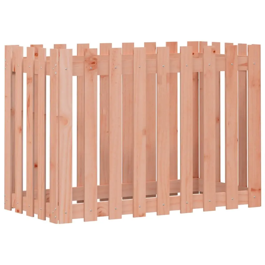 Garden Raised Bed with Fence Design 100x50x70cm Outdoor Planter Box Solid Wood