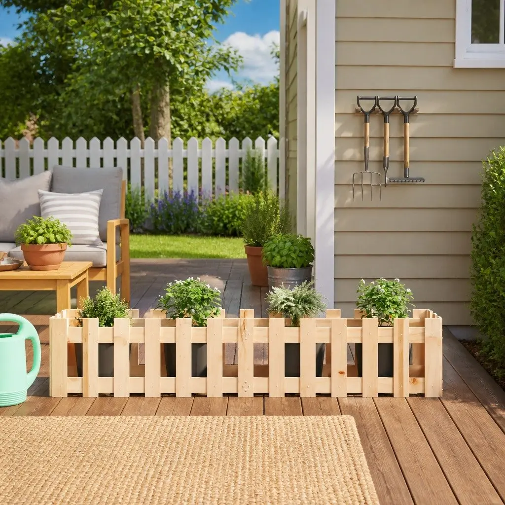 Garden Raised Bed Planter Box for Outdoor Use 150x30x30cm Solid Pine Wood