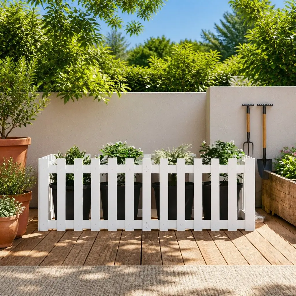 Garden Raised Bed Planter for Outdoor Use White 150x50x50cm Solid Pine Wood