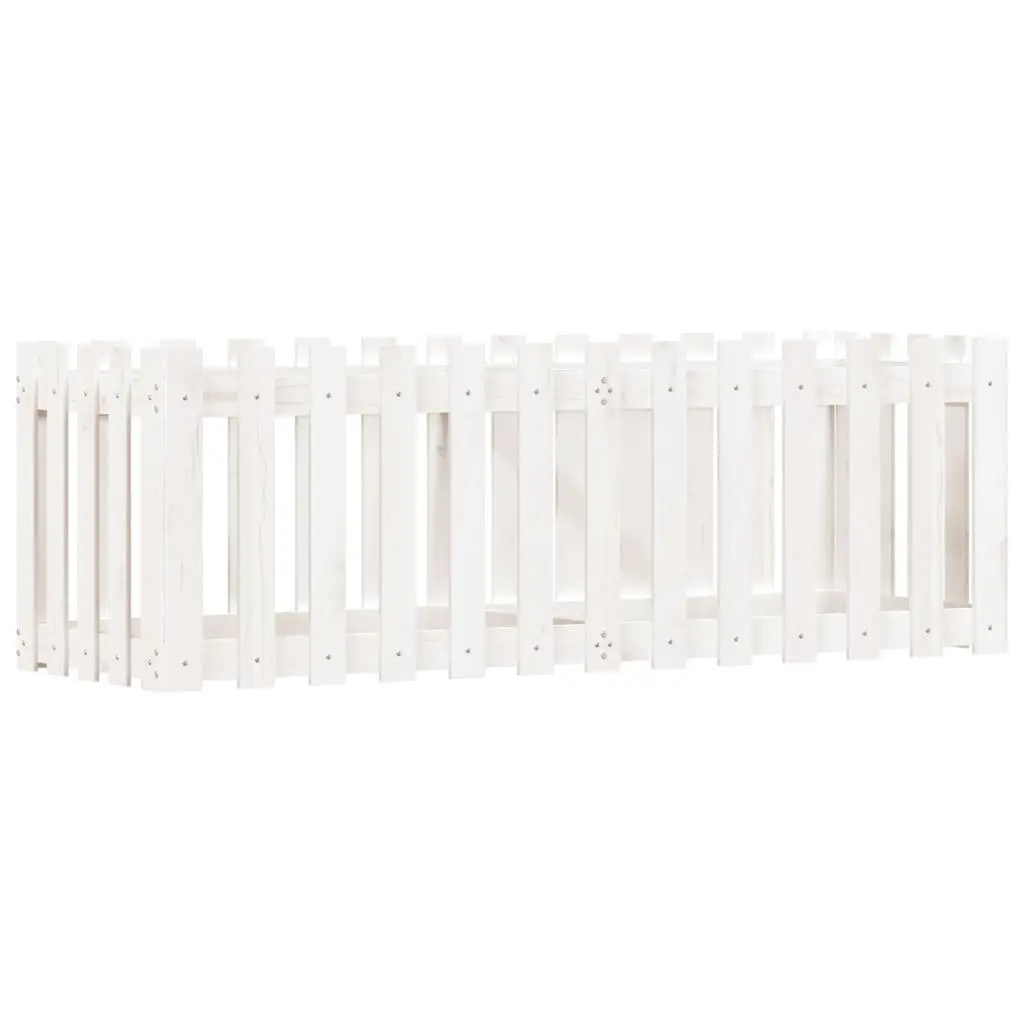 Garden Raised Bed Planter for Outdoor Use White 150x50x50cm Solid Pine Wood