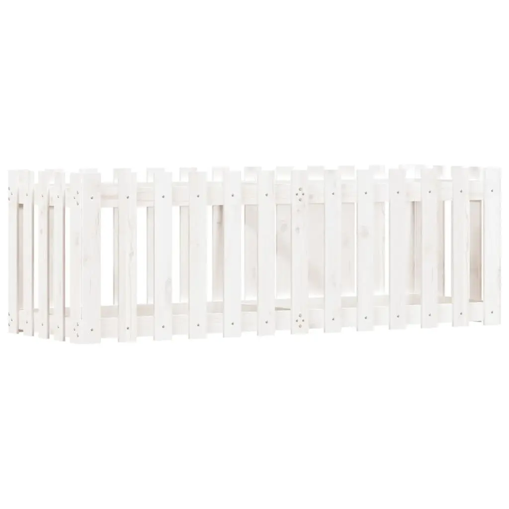 Garden Raised Bed Planter for Outdoor Use White 150x50x50cm Solid Pine Wood
