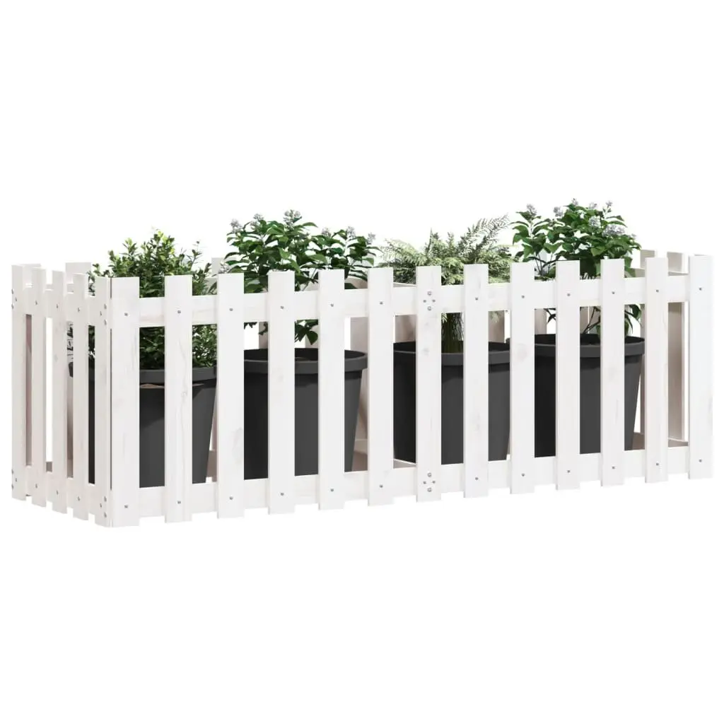 Garden Raised Bed Planter for Outdoor Use White 150x50x50cm Solid Pine Wood