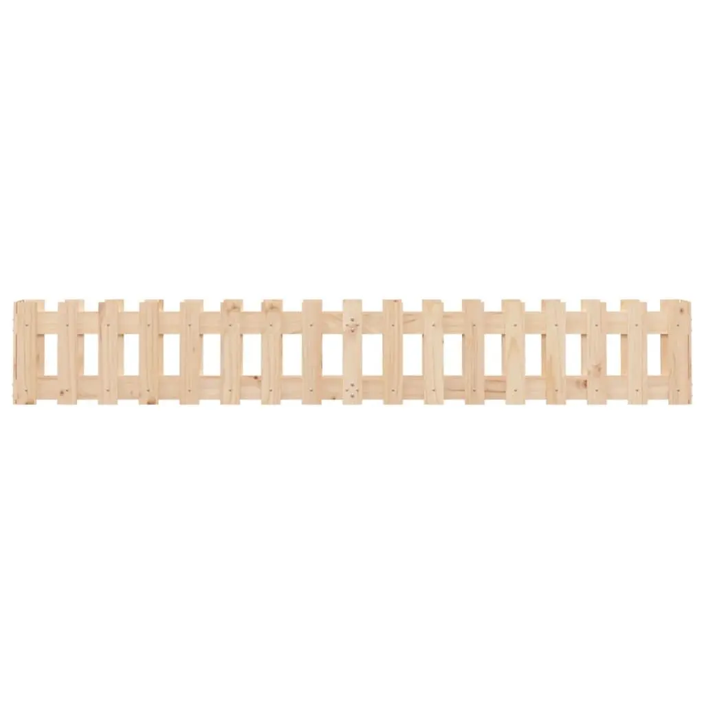 Garden Raised Bed with Fence Design 200x30x30 cm Outdoor Planter Box for Plants