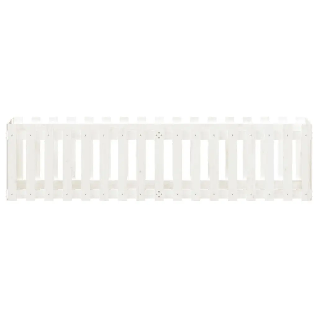 Garden Raised Bed for Backyard 200x50x50cm White Solid Pine Wood Planter Box