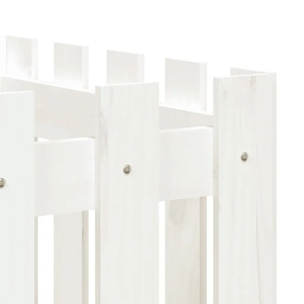 Garden Raised Bed for Backyard 200x50x50cm White Solid Pine Wood Planter Box