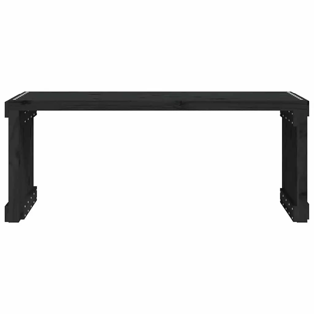 Garden Bench Outdoor Seating Extendable Solid Pine Wood Black