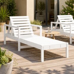 Sun Lounger Specs: White Wood, Adjustable Backrest
