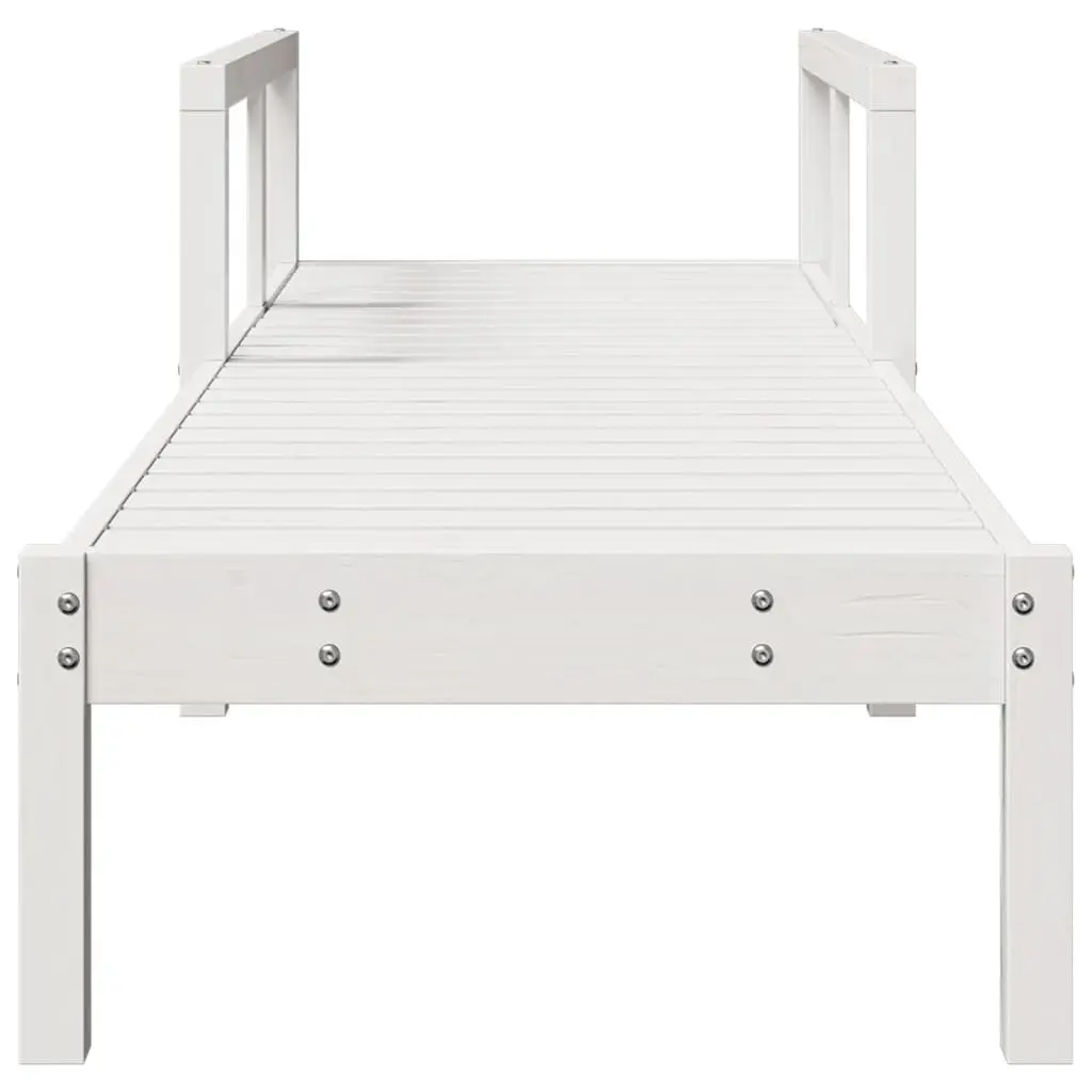Sun Lounger White Adjustable Backrest Outdoor Garden Patio Poolside Relaxation