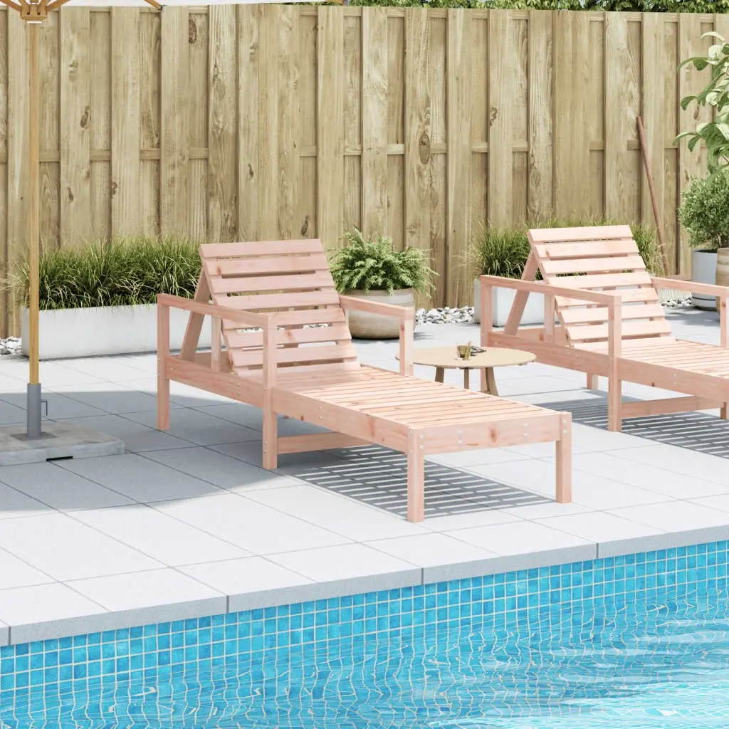 Wooden Sun Lounger Outdoor Garden Patio Adjustable Backrest 1995 x 620 x 550 mm