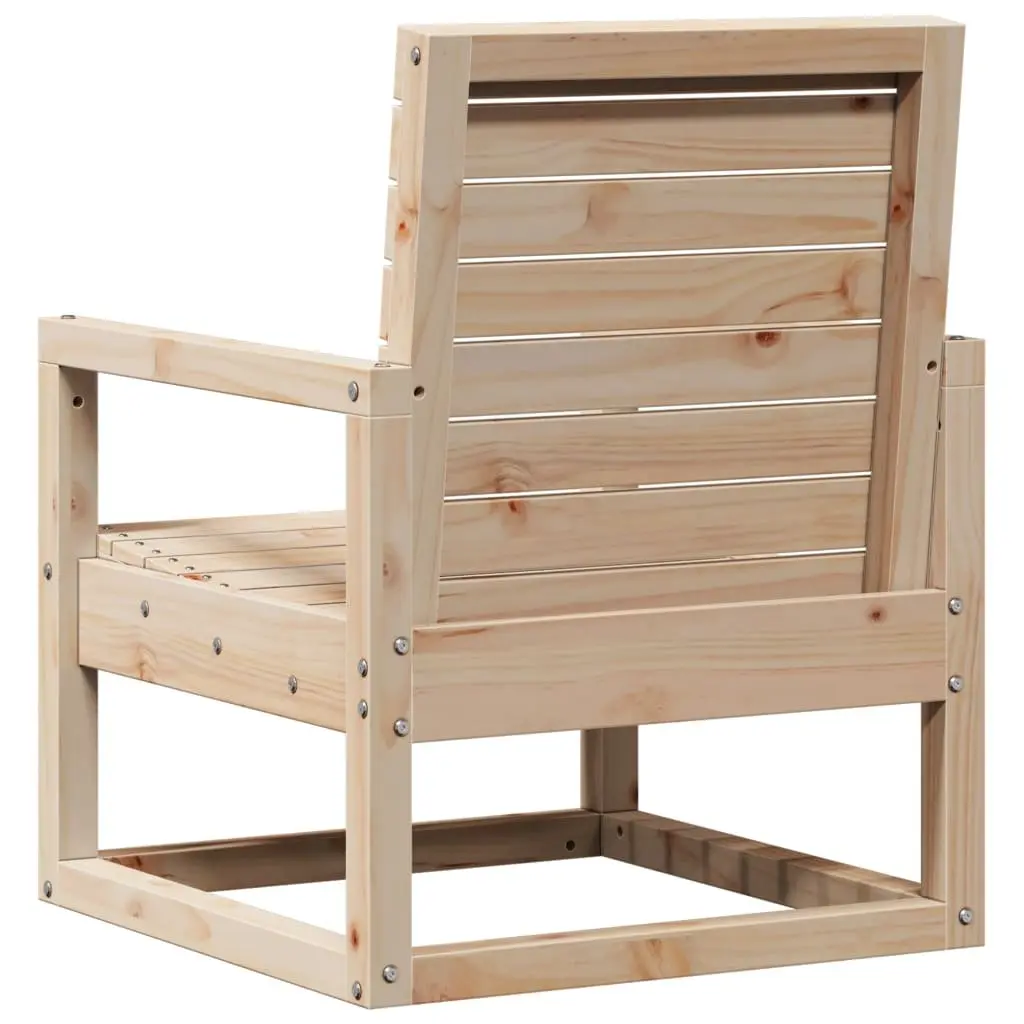 Outdoor Garden Chair Solid Wood Pine Brown Patio Backrest Armrests 57.5x63x76cm
