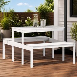 Outdoor Picnic Table: 110 x 134 x 75 cm, Solid Pine