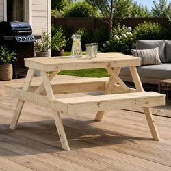 Specifications of Solid Wood Pine Picnic Table 105x134x75 cm