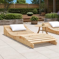 Sun Lounger Wooden Outdoor Lounge Chair Garden Patio Relaxation Seat Brown