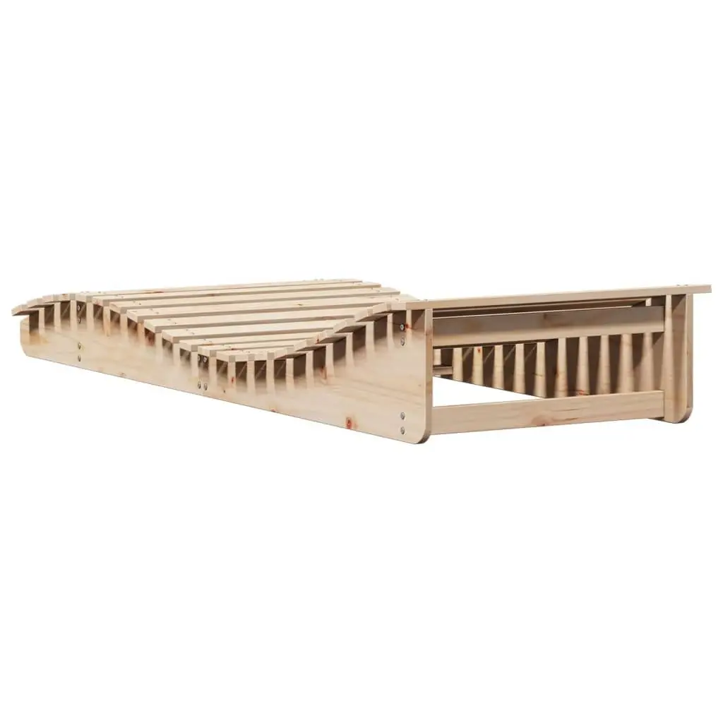 Wooden Sun Lounger Outdoor Lounge Chair Patio Garden Relaxation Seat Brown 205 x 80 x 31.5 cm