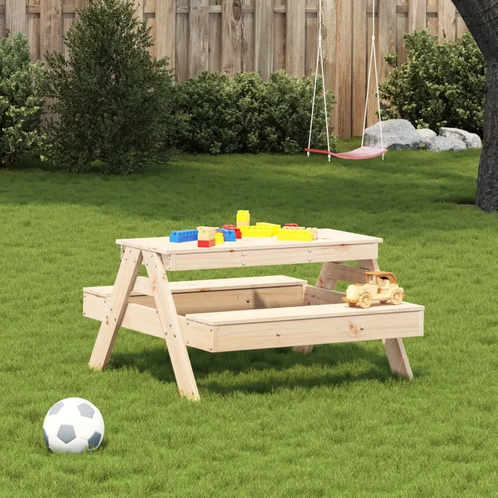 Kids Picnic Table Outdoor Use Wooden 88 x 97 x 52 cm