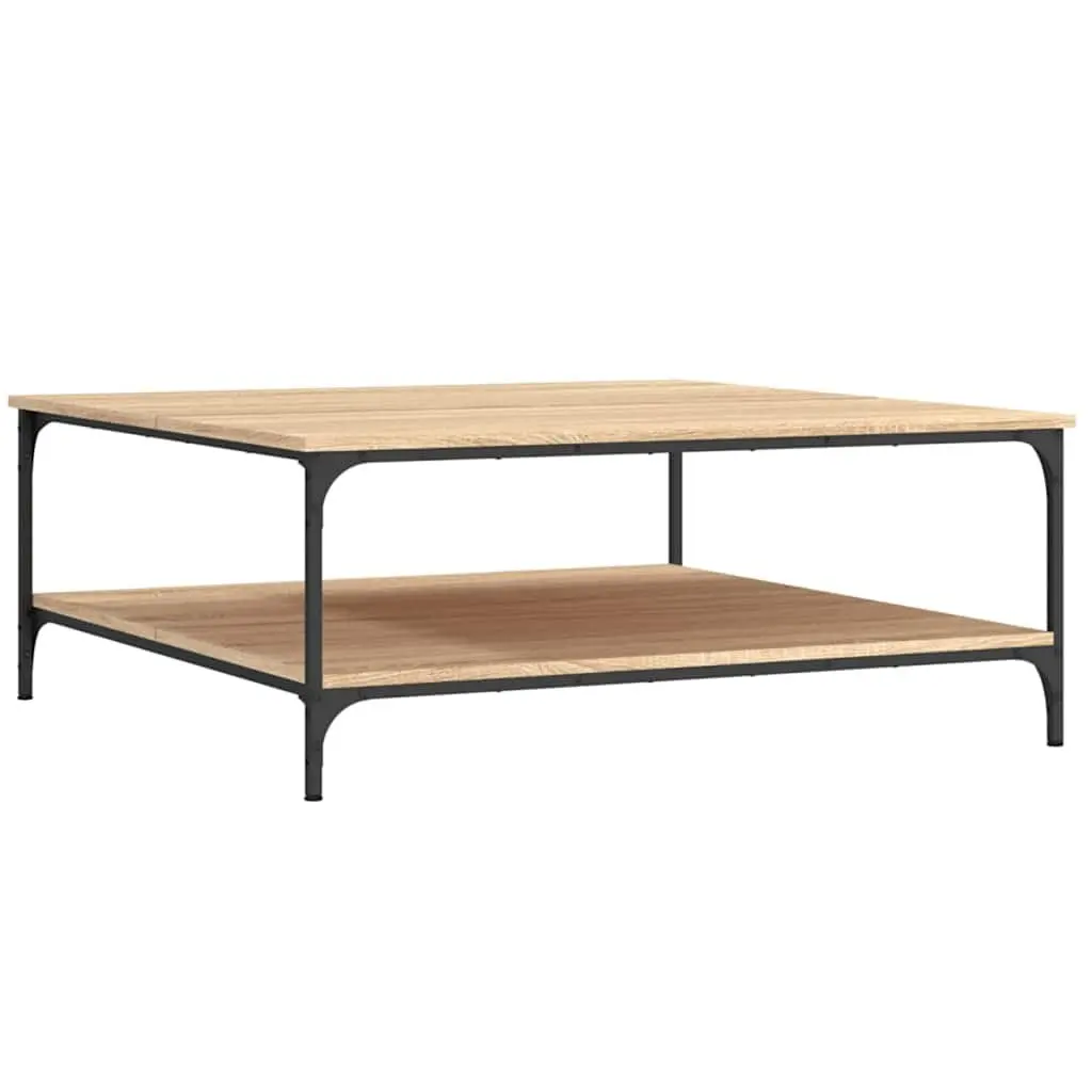 Coffee Table with Storage Shelves Brown Accent Table Living Room Furniture