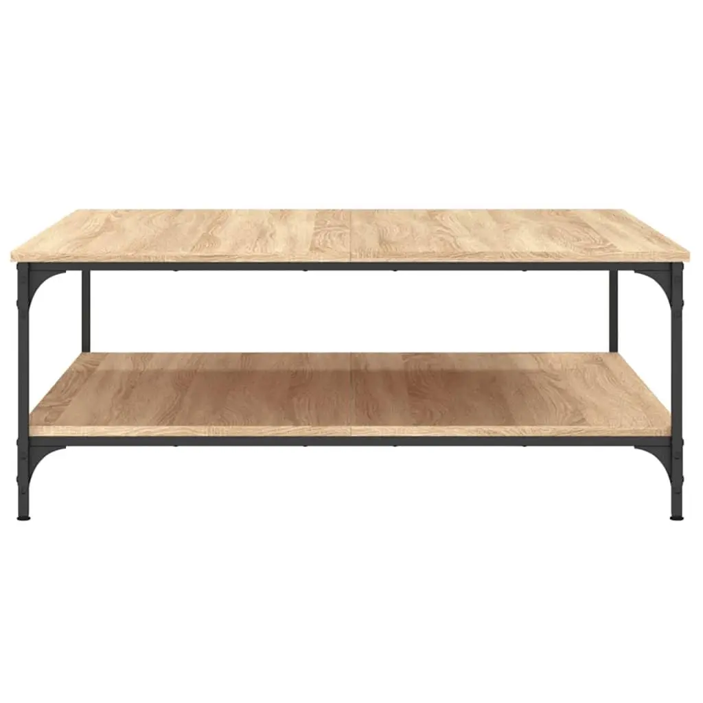 Coffee Table with Storage Shelves Brown Accent Table Living Room Furniture