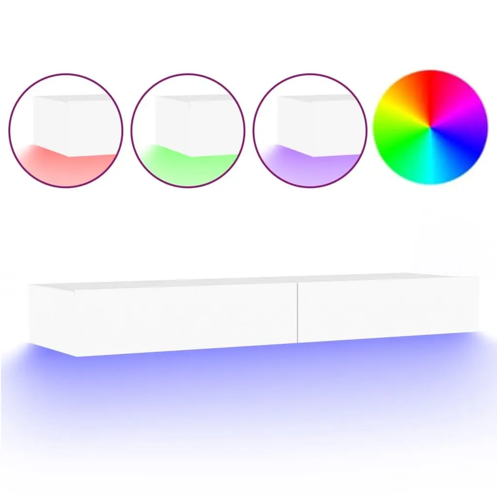 TV Cabinet for Living Room with RGB LED Lights White 120x35x15.5cm