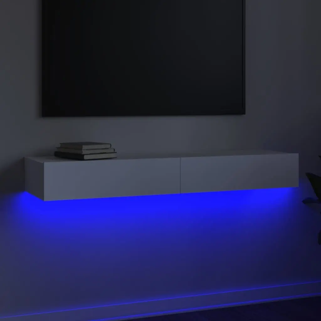 TV Cabinet for Living Room with RGB LED Lights White 120x35x15.5cm