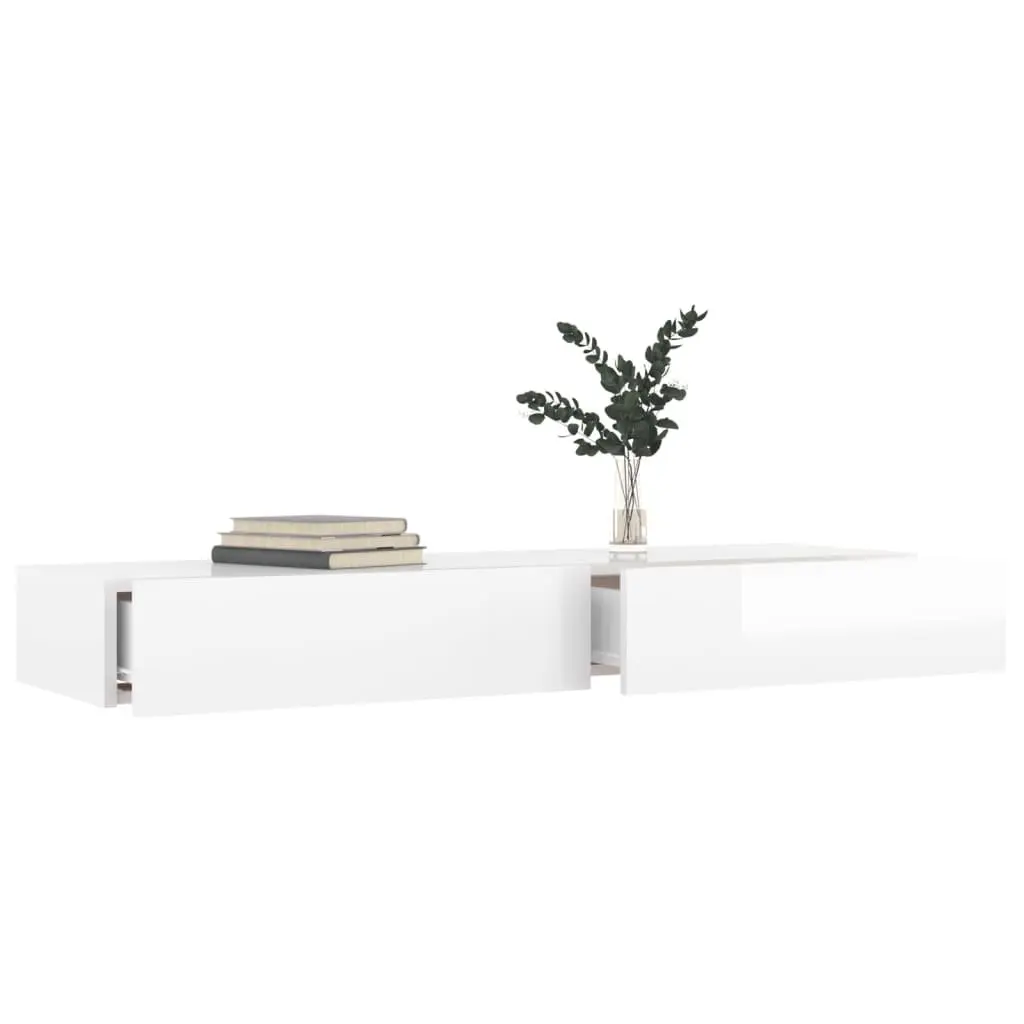 White TV Cabinet with LED Lights