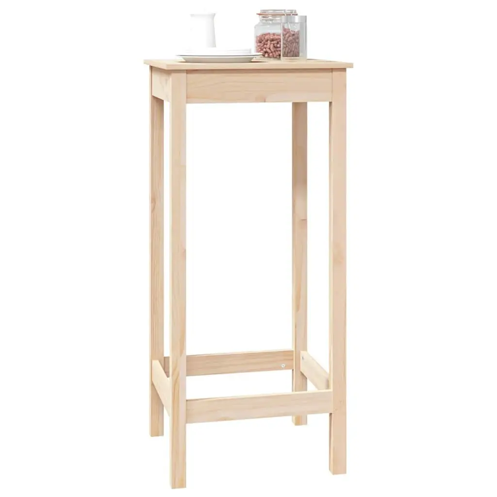 Bar Table 50x50x110 cm Solid Pine Wood Kitchen Dining High Bistro Furniture