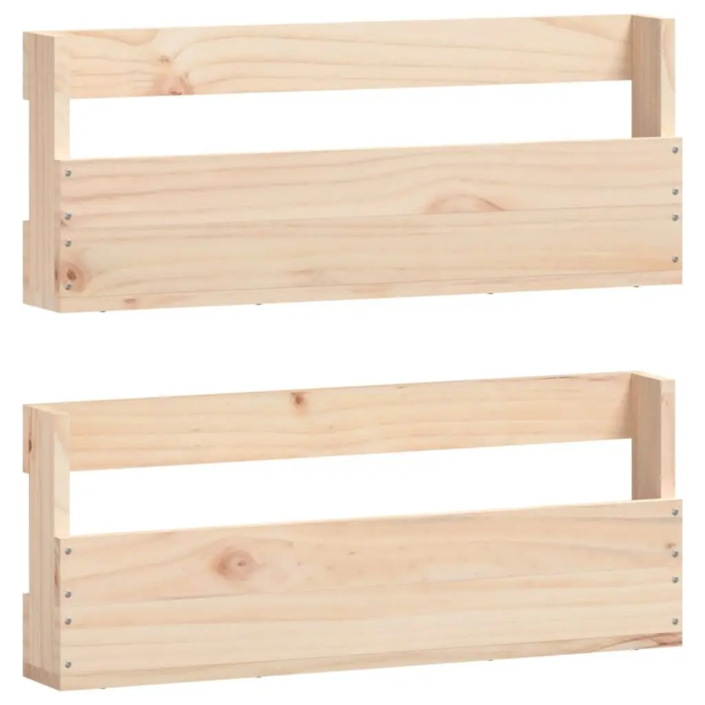 Wall-Mounted Shoe Rack for Home Organiser Solid Pine Wood Brown 59x9x23cm 2 Piece