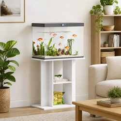 Aquarium Stand 60cm White Storage Cabinet Fish Tank Display Engineered Wood