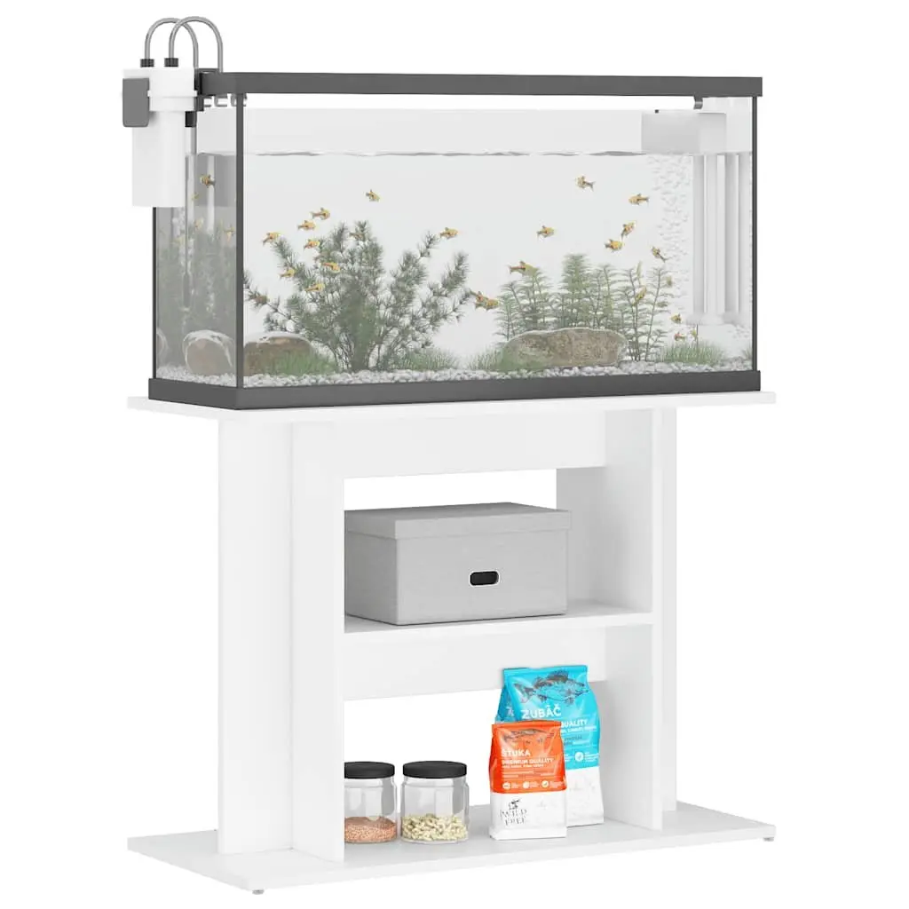 Aquarium Stand 3 Tier Fish Tank Cabinet Display Storage White 80x35x60cm
