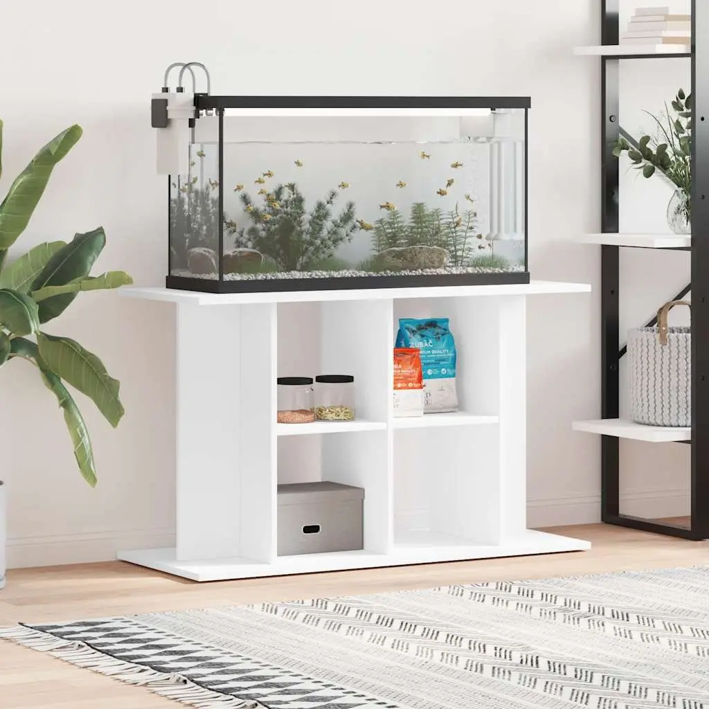 Aquarium Stand for 100cm Fish Tank White Engineered Wood Storage Organiser