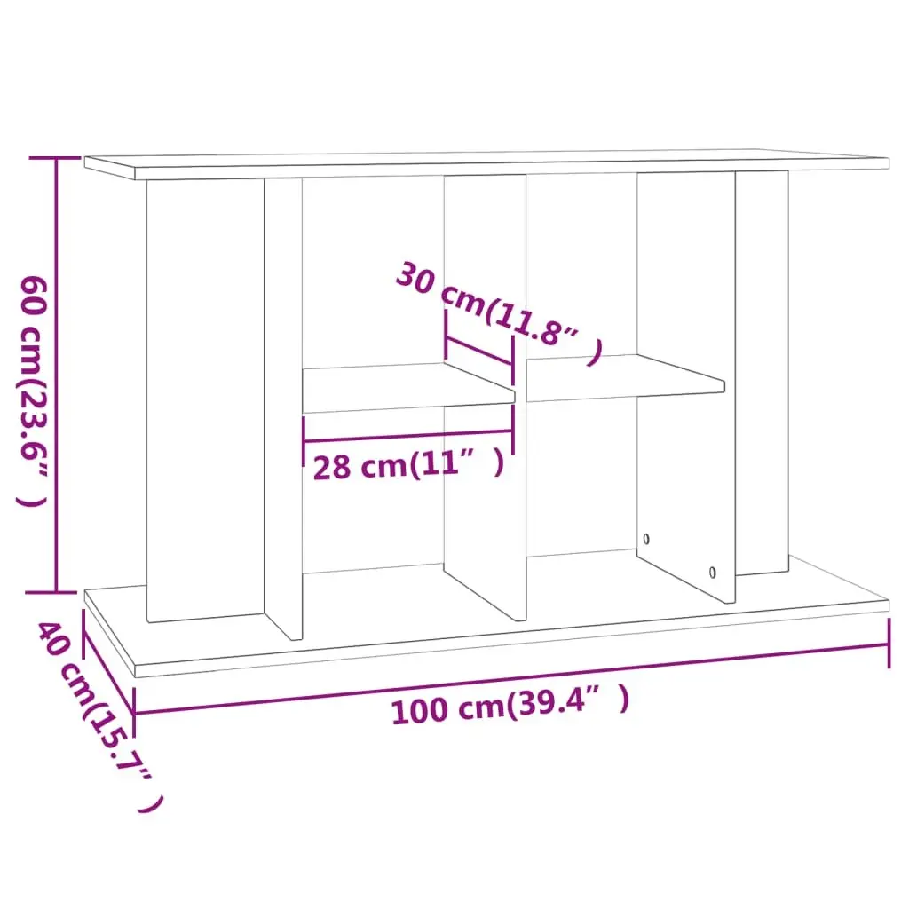 Aquarium Stand for Fish Tank 100x40x60 cm Brown Engineered Wood