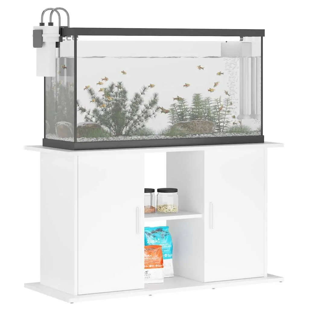Aquarium Stand Fish Tank Cabinet White Storage Shelves Display Unit 101x41x58cm