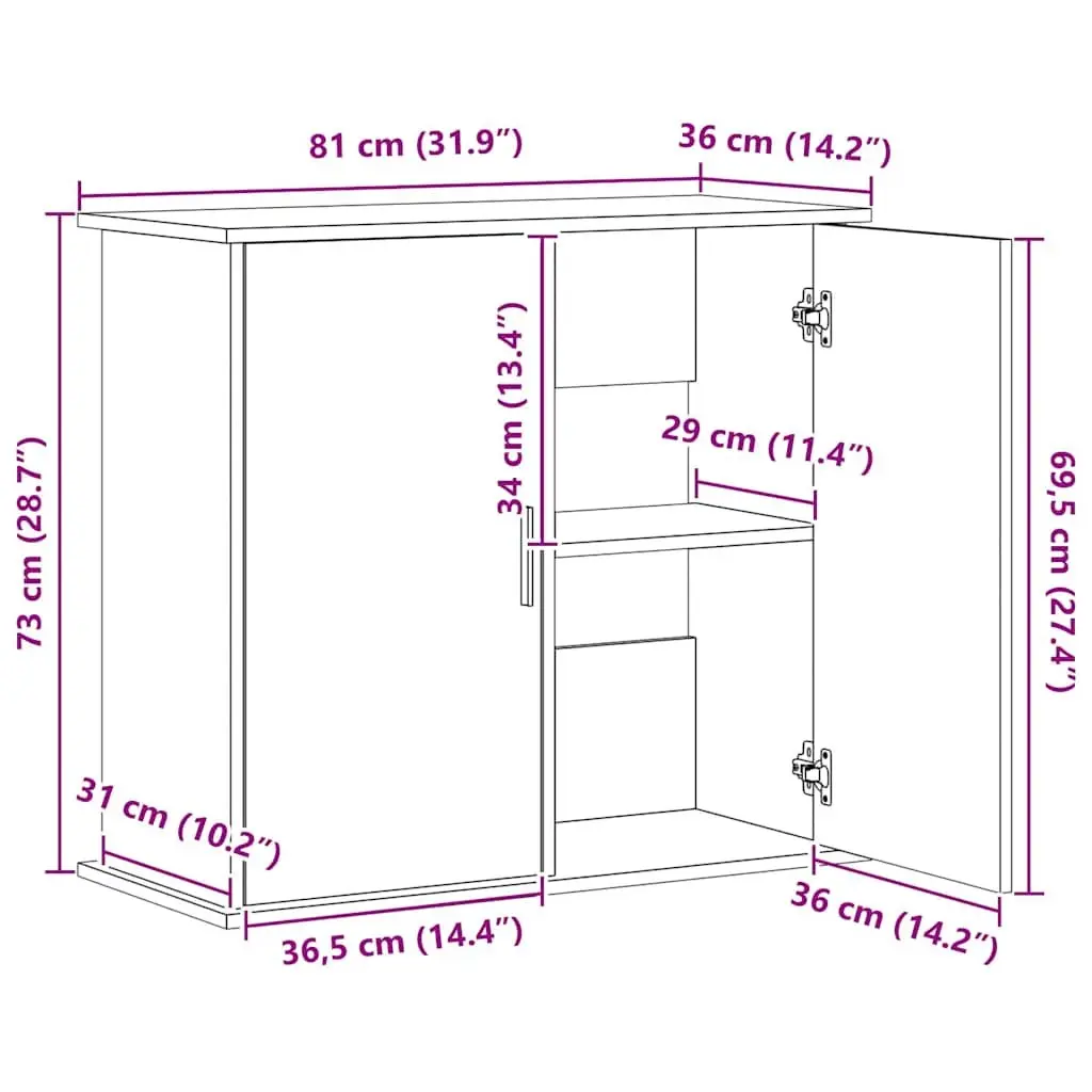 Aquarium Stand White for Fish Tank 81x36x73 cm