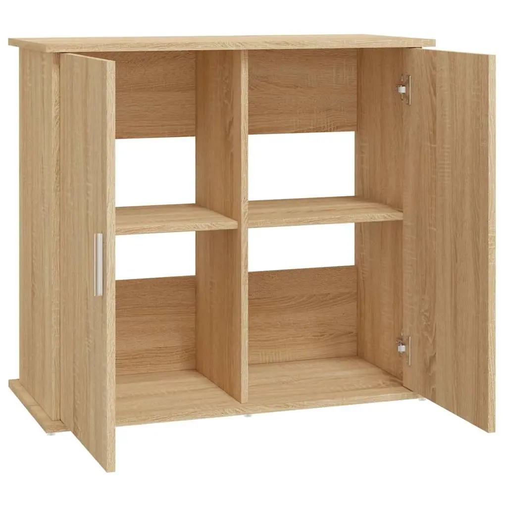 Aquarium Stand Fish Tank Cabinet Storage Engineered Wood Brown 81x36x73cm