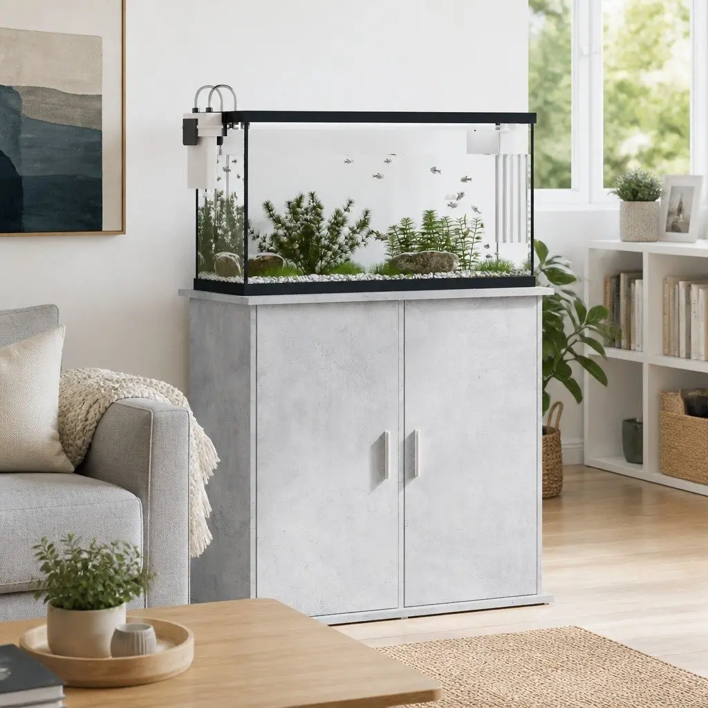 Grey Aquarium Stand 81x36x73cm in Wood