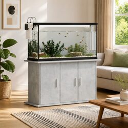 Aquarium Stand Fish Tank Cabinet Grey Storage Engineered Wood 101x41x58cm
