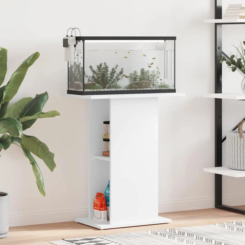 Aquarium Stand White 60.5x36x72.5cm Fish Tank Display Base Storage Shelf