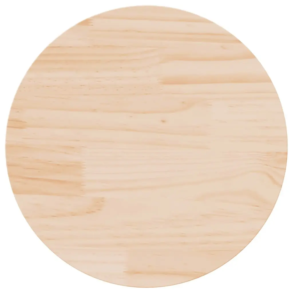 Round Solid Wood Table Top Dining Side Tabletop Ø50cm x 3cm Brown Pine