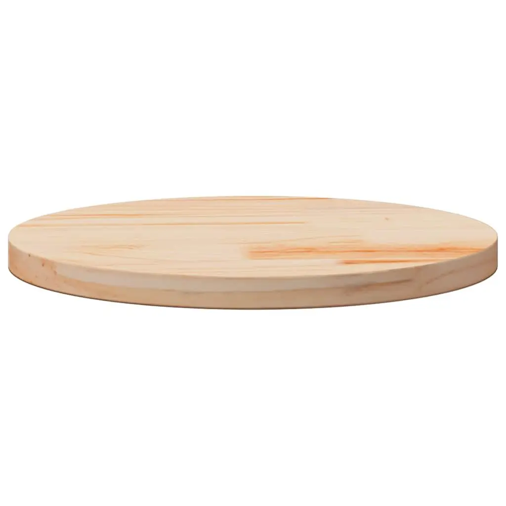 Round Solid Wood Table Top Dining Side Tabletop Ø50cm x 3cm Brown Pine