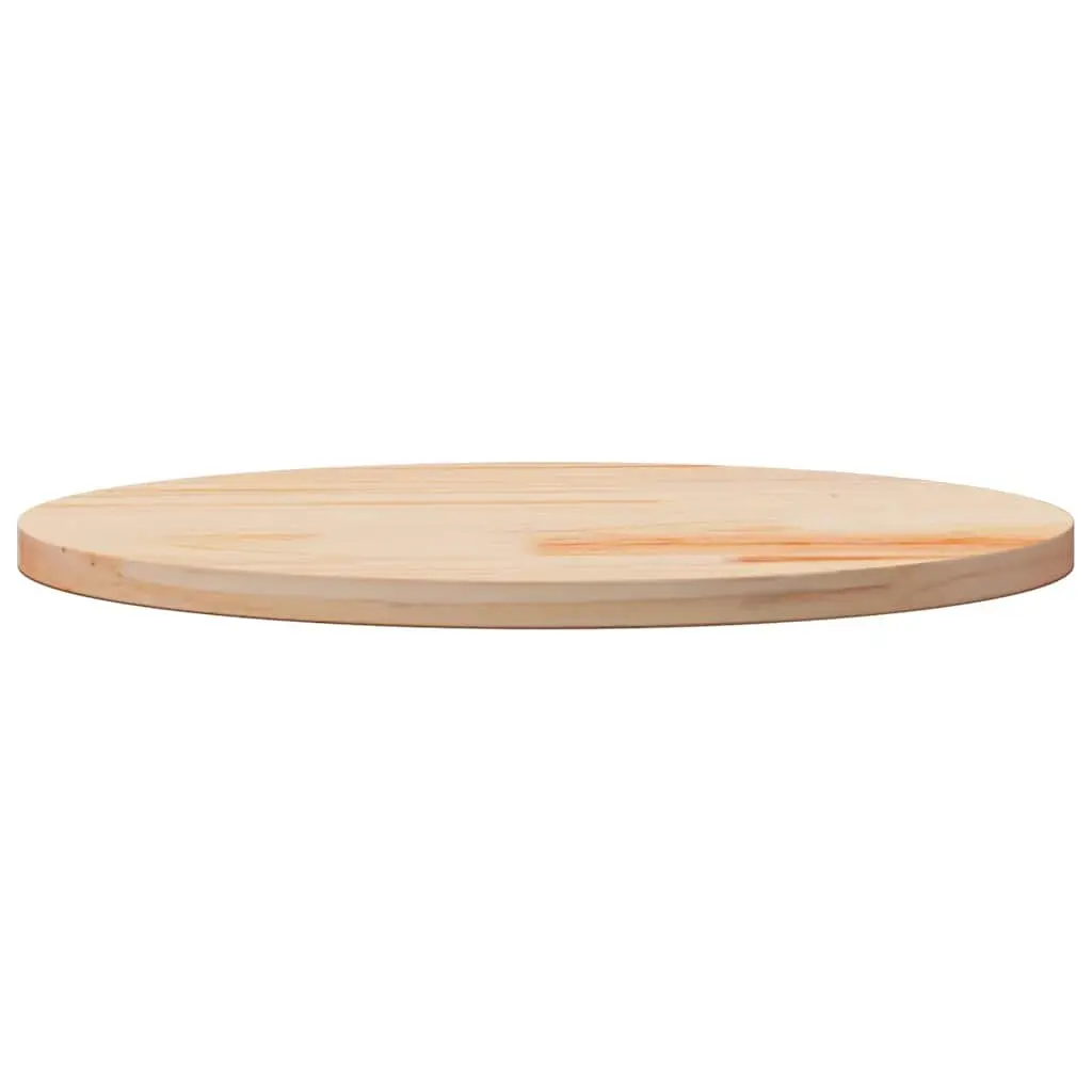 Round Wooden Table Top Ø60cm Solid Pine Wood Coffee Dining Desk Surface Brown