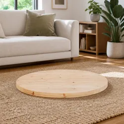Round Table Top 70cm Diameter, Solid Pine Wood