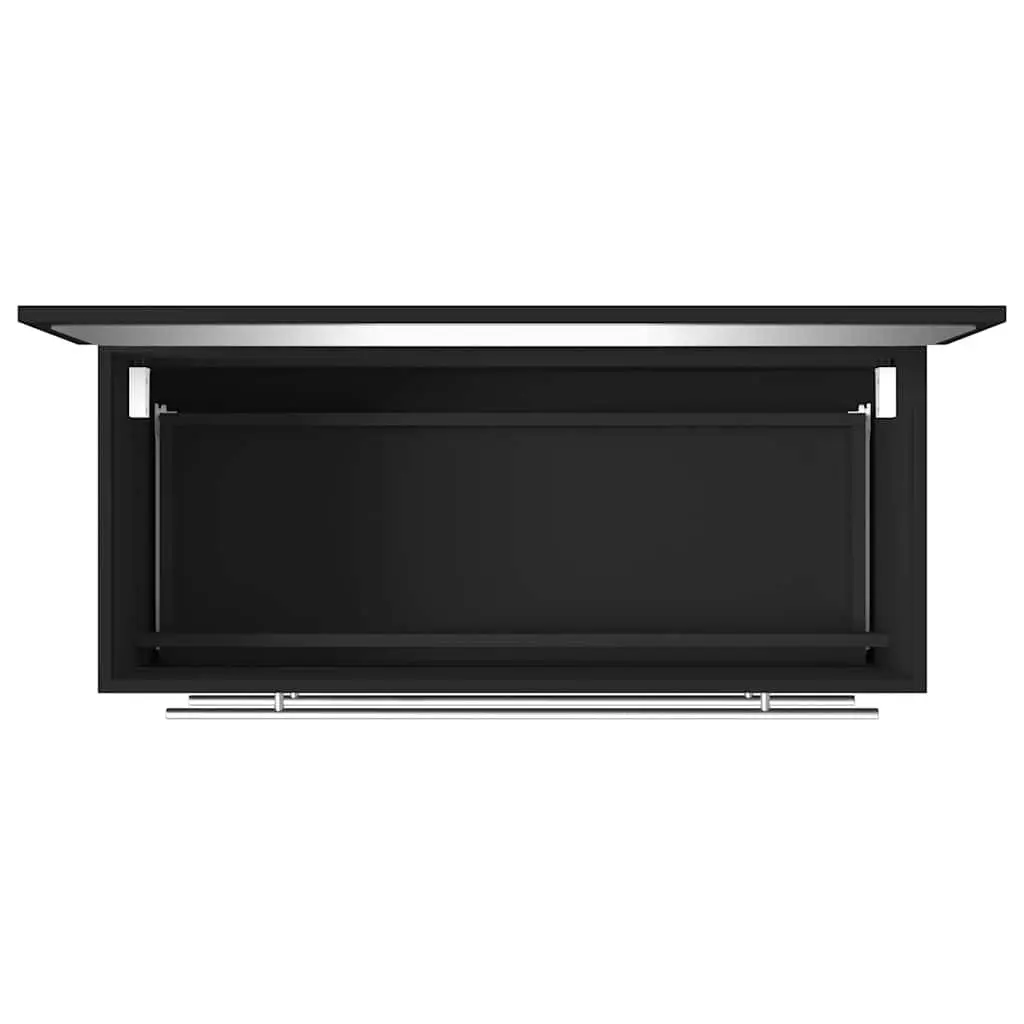 Bathroom Cabinet Wall-Mounted Storage with Mirror Black Engineered Wood
