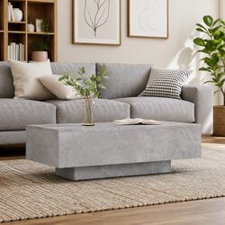 Grey Coffee Table: 100L x 49.5W x 31H cm, Engineered Wood