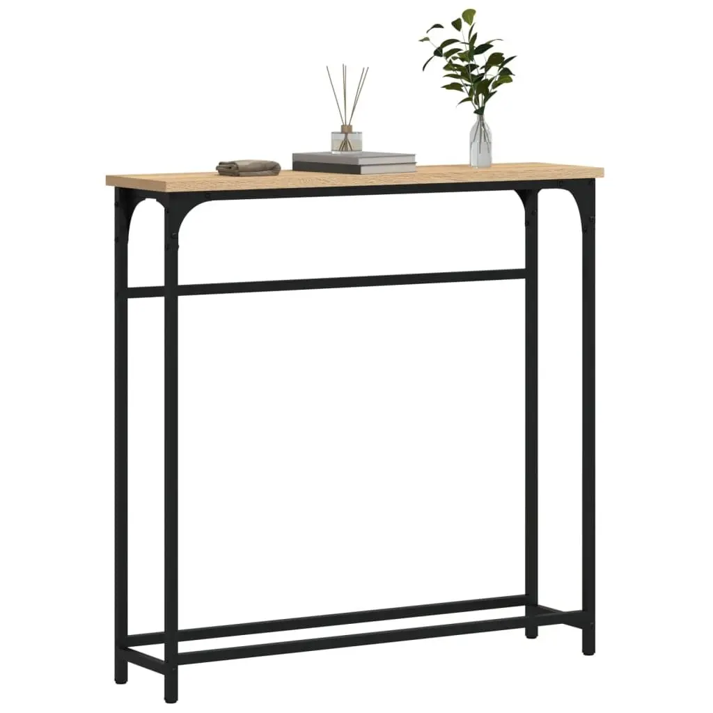 Console Table Hallway Entry Accent Engineered Wood Brown 75x19.5x75cm