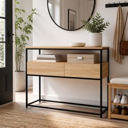 Console Table Sonoma Oak Accent End Table Living Room Hallway Entryway Storage