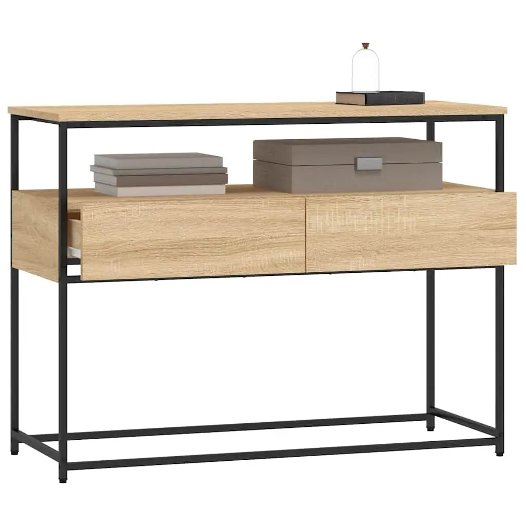 Console Table Sonoma Oak Accent End Table Living Room Hallway Entryway Storage
