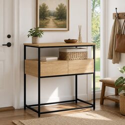 Sonoma Oak Console Table with Dimensions 75W x 40D x 75H cm