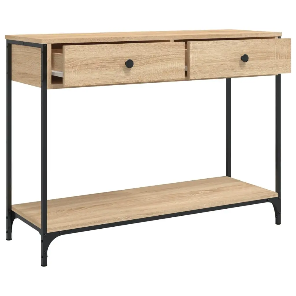 Console Table Sonoma Oak Brown Hallway Entryway Accent End Table Storage