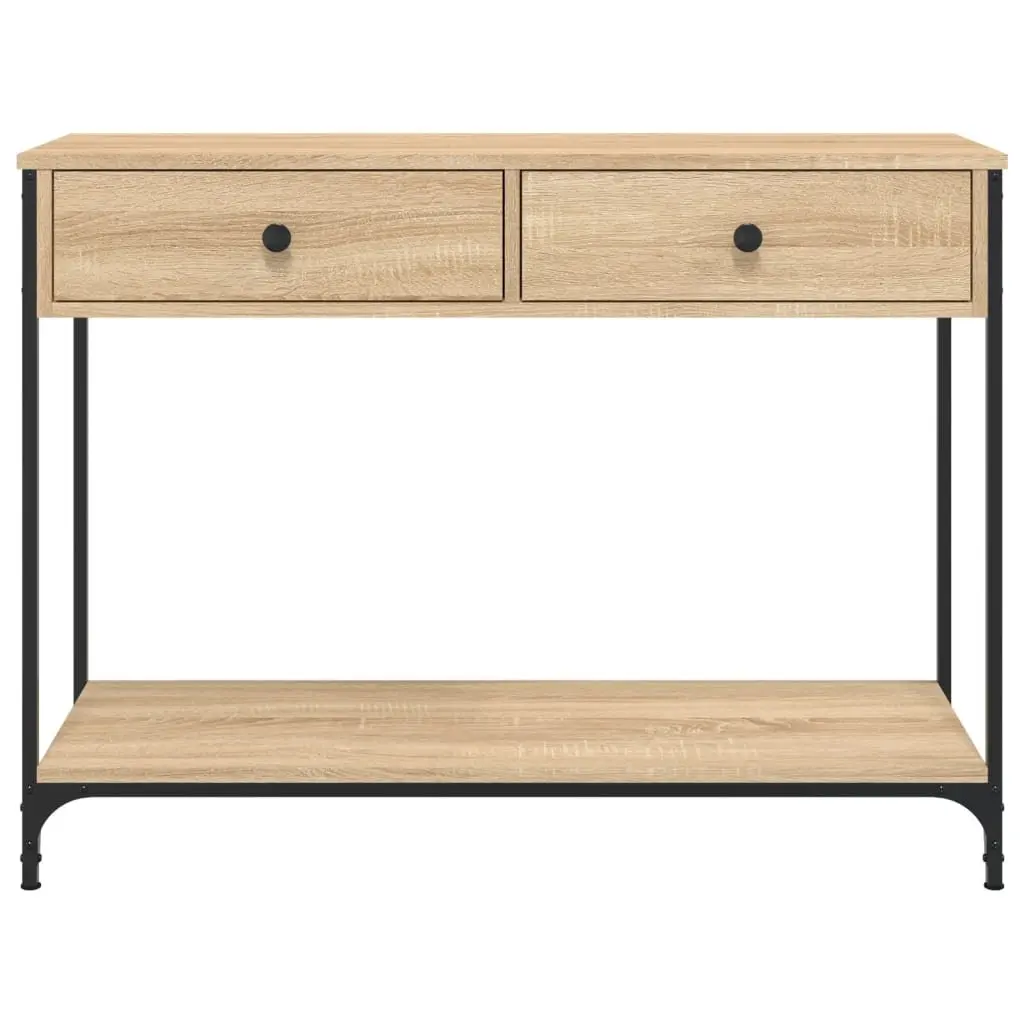 Console Table Sonoma Oak Brown Hallway Entryway Accent End Table Storage