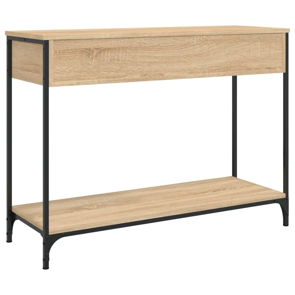 Console Table Sonoma Oak Brown Hallway Entryway Accent End Table Storage