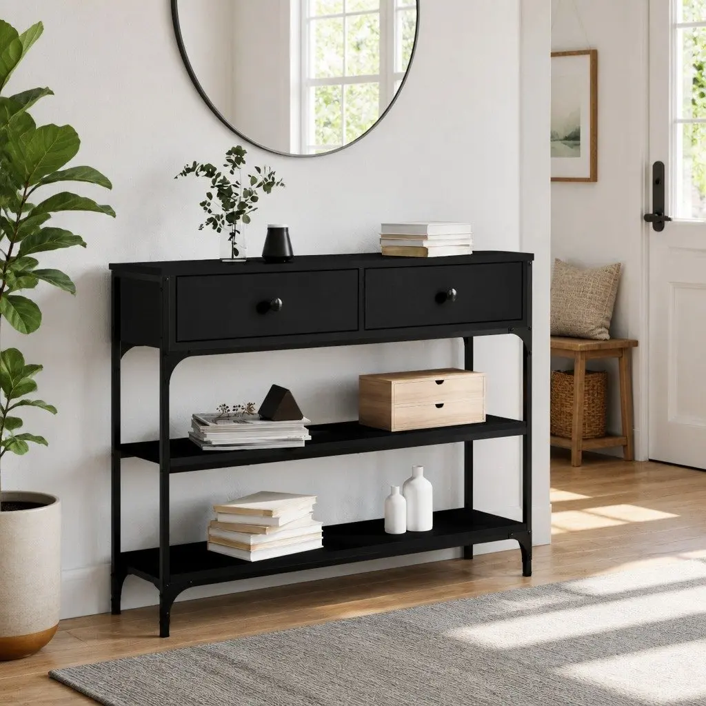 Console Table Black Entryway Accent Living Room Hallway Sofa Side End Table